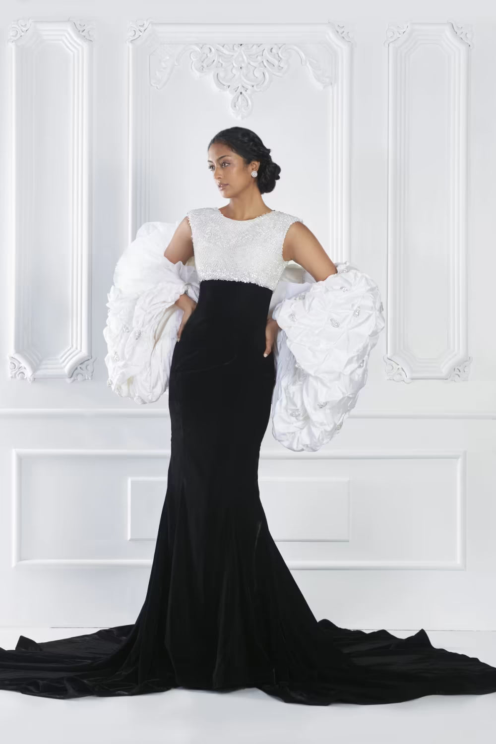 Black Encrusted Velvet Gown