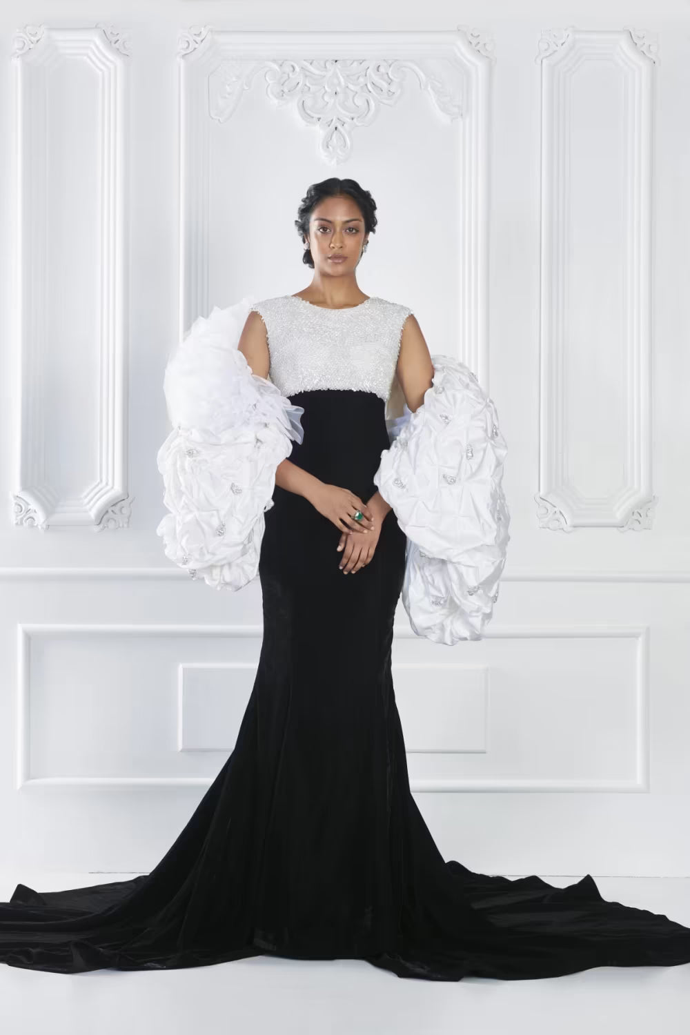 Black Encrusted Velvet Gown